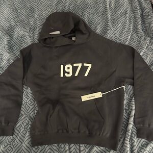 Essentials Charcoal Hoodie with 1977 Print